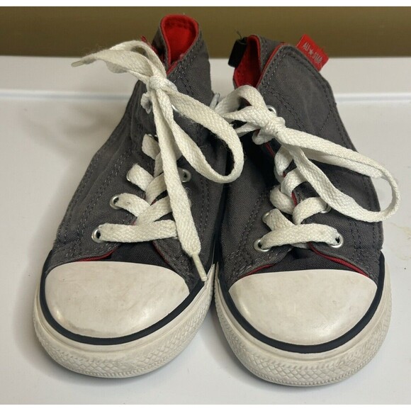 Converse All Star Chuck Taylor Toddler Shoes Size 9 Hook And Loop Gray High Top - Picture 1 of 9